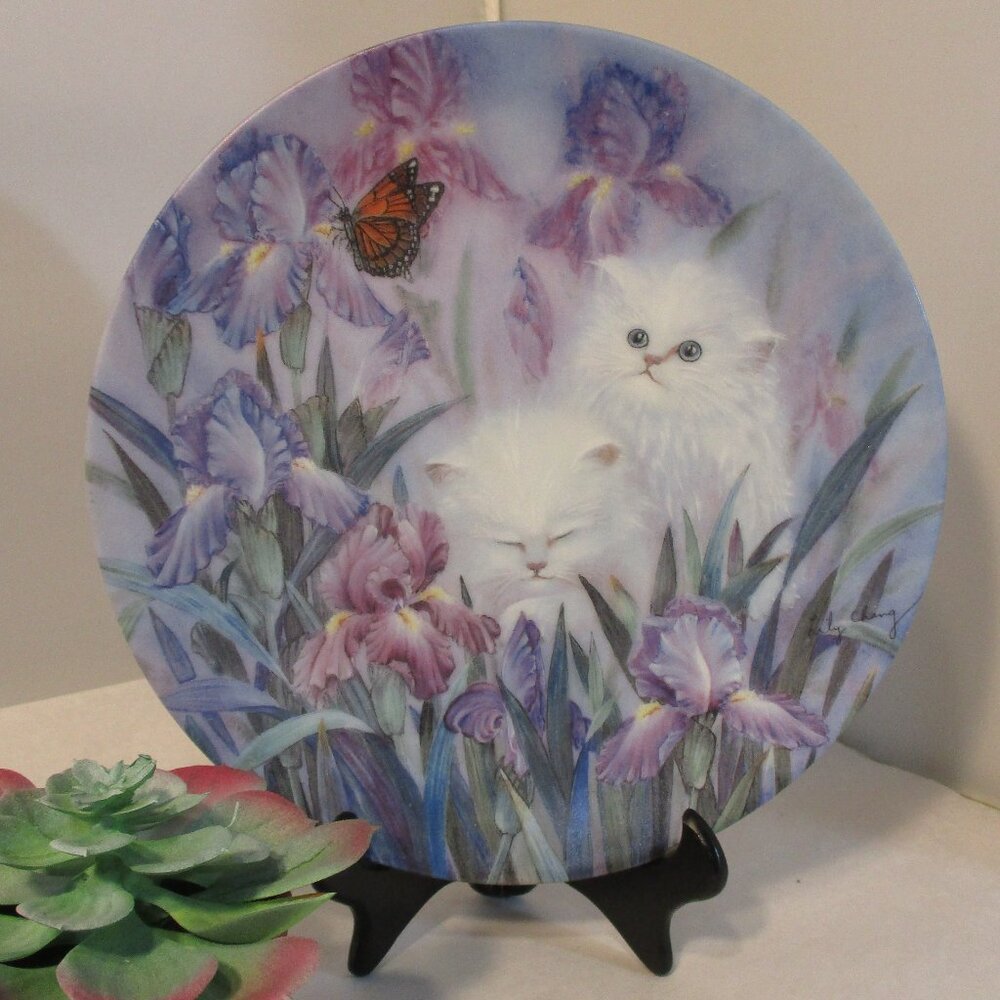 Petal Pals Collection Lily Chang Cat Garden Butterfly Collector Plates